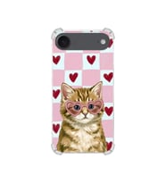 PrintiFy Apple iPhone 17 Air ile Uyumlu Pembe Pötikare Serisi Çapkın Mırnav Tasarımlı Uv Baskılı Köşe Korumalı Antişok Kılıf