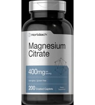 Magnesium Citrate  400mg  200 Caplets  Vegetarian, Non-GMO, and Gluten Free Supplement