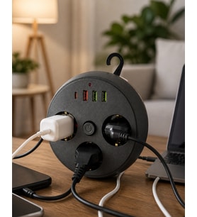 Ev Ofis İçin Çoklu Priz 3 Priz 3 Usb Type C Güvenli Enerji Yönetimi
