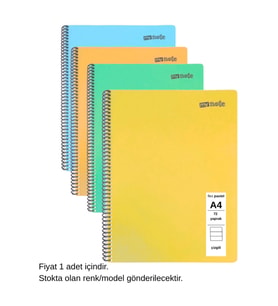 FLEX Pastel Defter A4 72 Yaprak Çizgili 1 Adet