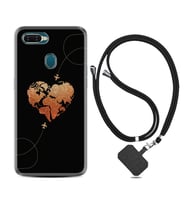 Oppo A5S A15 A16 A54 A55 A73 A74 Kılıf Boyun Askılı Silikon Plane Heart 1721