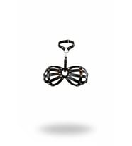 Mulvxbrf Brf02 Siyah Göğüs Harness Kafes Detaylı Zımbalı Boyunluk - Brf224 (Mulvix)