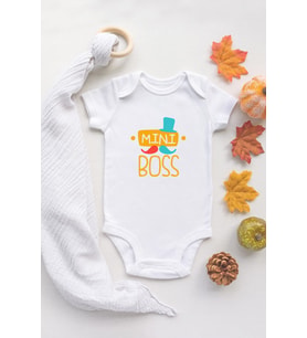 Özel Tasarım Mini Boss Bebek Body Beyaz Badi Zıbın