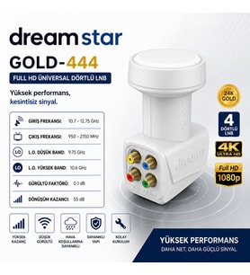 Dreamstar GOLD-444 Dörtlü Universal 4K LNB