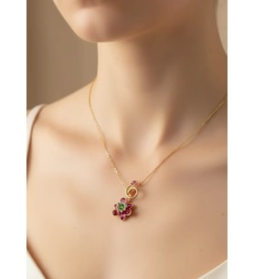 Çelik Gold Pembe Lydllia Kolye - 25-clkk255
