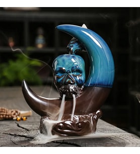 Kuru Kafa Tasarımlı Geri Akışlı Tütsülük 16*13*cm - Tütsü Hediyeli