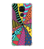 PrintiFy Xiaomi Redmi Note 9 Uyumlu Retro Color 4 Baskılı Şeffaf Köşe Korumalı Antişok Kılıf