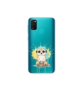 Samsung Galaxy M21 ile Uyumlu Splash Mirket Tasarımlı Şeffaf Silikon Kılıf
