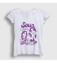 Presmono Kadın Beyaz Sour Müzik Olivia Rodrigo T-Shirt 487728tt