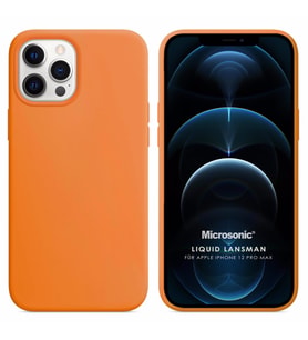 Microsonic Apple iPhone 12 Pro Max Kılıf Liquid Lansman Silikon Turuncu