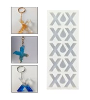 Epoksi Çoklu Silikon Kalıp X Harfi Anahtarlık Reçine Seri Döküm Kalıbı 4 CM 10 Lu