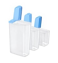 Vos Versa 3lü Dikey Mavi Şeffaf Erzak Saklama Kabı Seti 2400 X 1700 X 1200 ML VVHM0002