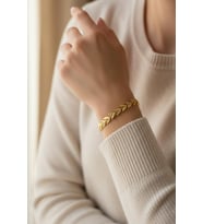 Gümüş Başak Bileklik 925 Ayar Zirkon Taşlı Kadın (Gold)