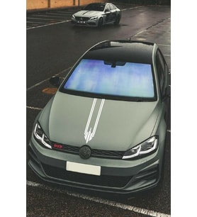 Oto Kaput Sticker Üçgen Damga Beyaz 12*60 Cm