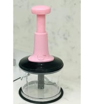 3 BIÇAKLI MANUEL DOĞRAYICI, BASMALI EL RONDOSU, BASMALI EL BLENDERİ -PEMBE-