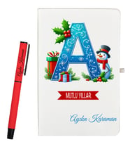 Yeni Yıl Hediyesi Kişiye Özel Defter ve Roller Kalem Seti