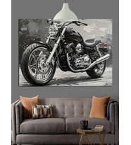 Harley Davidson Motosiklet Klasik Dekoratif Kanvas - Mdf Ahşap Tablo