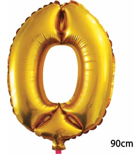 Pazariz  90 cm 0 Rakamı Folyo Balon Altın