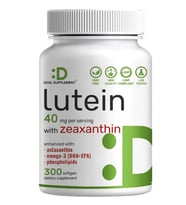 DEAL SUPLAMENT Lutein and Zeaxanthin 40mg Per Serving, 300 Softgels Plus Astaxanthin, Omega-3s,  Phospholipids Non-GMO. (Renksiz)