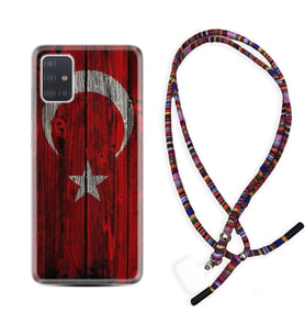Samsung a71 A72 A73 A7 A9 2018 C7 C9 Kılıf Boyun Asklı Rasta Silikon Şanlı Türk Bayrağı 2 1317