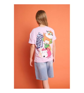 Defacto Super 1 Takım Oversize Lila Kız Çocuk T-Shirt H7949A8/PR143