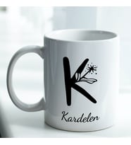 Kişiye Özel İsim ve Fotoğraf Baskılı K Harfli Kupa Bardak No:015