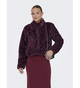 ONLY ONLGINNY Short Teddy Jacket OTW Kadın Kısa Teddy Mont - Sıcak ve Şık (Mor)