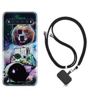 TCL 10L 10 Plus 10SE 20E 20SE 30 L7 Kılıf Boyun Askılı Silikon Astronot Panda 1755