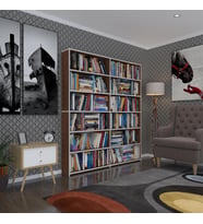 Kenzlife kitaplık süper ga 180*160*19 cvz 6 katlı 2 bölme çift bölme opsiyonlu ofis mutfak banyo dolabı arkalıksız