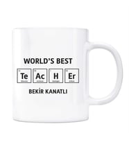 Öğretmenler Gününe Özel İsimli Kupa Bardak - Worlds Best Teacher