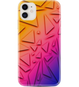 Apple iPhone 11 12 13 Mini Kılıf Desemli Silikon Üçgenler 1635