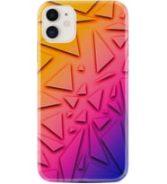 Apple iPhone 11 12 13 Mini Kılıf Desemli Silikon Üçgenler 1635