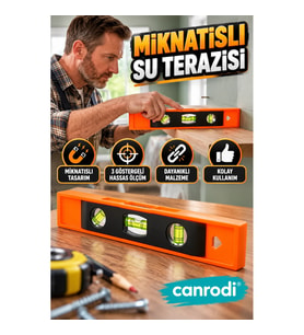 Mıknatıslı Mini Su Terazisi 3 Göstergeli Hassas Hizalama Aparatı