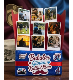 Trabzonspor Karadeniz Fırtınası Temalı Fotoğraflı Babalar Günü Anı Buketi