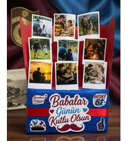 Trabzonspor Karadeniz Fırtınası Temalı Fotoğraflı Babalar Günü Anı Buketi
