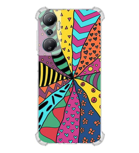 PrintiFy İnfinix Hot 20 Uyumlu Retro Color 4 Baskılı Şeffaf Köşe Korumalı Antişok Kılıf