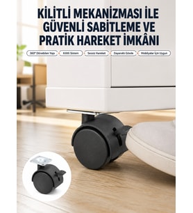 Kilitli Mini Tekerlek Ayak 4 cm 4’lü Set