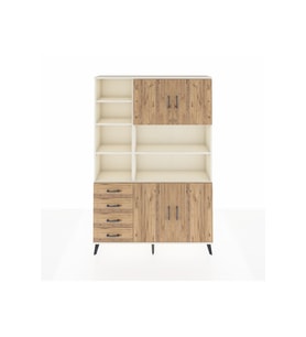 Arges Gardrop 9 Raflı 4 Çekmeceli 4 Kapaklı 132x30x195 Aytaşı-Çam