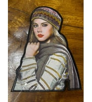 27X20 CM PUL PAYETLİ TASARIM KIZ GÖRSELLİ ARMA APLİKE