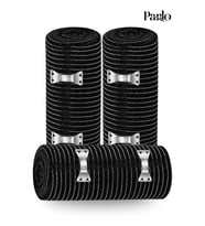 Parlo Siyah Elastik Bandaj 15 cm x 1,5 m 3’lü Set – %300 Esnek, 4,5 m’ye Kadar Uzayan, Metal Kancalı Destek ve Sargı Bandajı