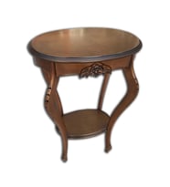 Fiskos ST 17971 Çiçeklik Oyma Model Kaplama Kayın tabla ayak Parlak ceviz ELyapım