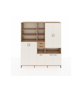 Hyperion Dolap 17 Raflı 2 Çekmeceli 7 Kapaklı 220x44x243 Çam-Aytaşı/Çam