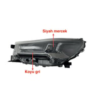 Far Toyota Hilux 2020-2024 (SOL, MERCEKLİ, İÇİ KOYU GRİ, SİYAH MERCEK, HILUX YAZILI, INVINCIBLE)