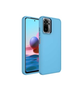 Xiaomi Redmi Note 10 Uyumlu Kılıf Metal Çerçeve ve Buton Tasarımlı Silikon Zore Luna Kapak