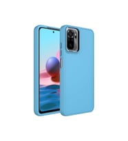 Xiaomi Redmi Note 10 Uyumlu Kılıf Metal Çerçeve ve Buton Tasarımlı Silikon Zore Luna Kapak
