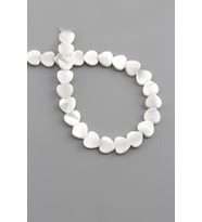 Sedef Doğal Taş Parlak Beyaz Kalp Kesim 8x3mm Dizi [AA]