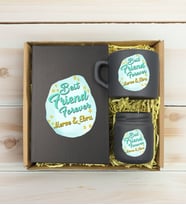 BK Gift Kişiye Özel İsimli DTF Best Friend Temalı Antrasit Defter & Kahve Fincanı & Mum Hediye Seti-2, Arkadaşa Hediye, Doğum Günü Hediyesi