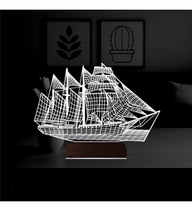 Luvivia Gemi Kaptan 3D Lamba - Masa Gece Lambası