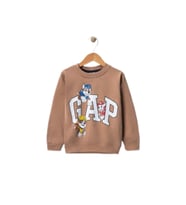 Erkek Çocuk Bisiklet Yaka Karekter Baskılı Sweatshirt (KAHVE)