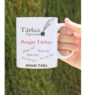 türkce öğretmeni özel tasarım kupa bardak